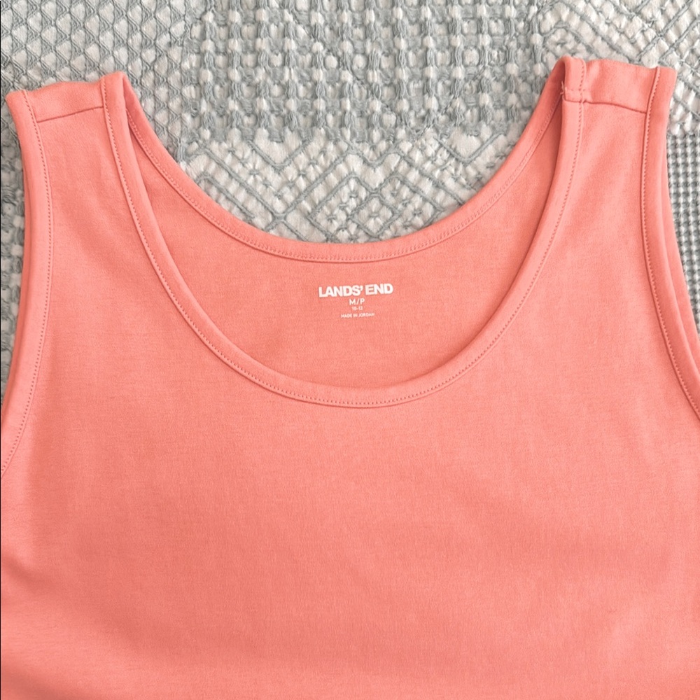 Lands' End Peachy Orange Sleeveless Tank Top